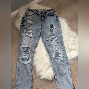 KanCan Distressed Acid Wash Jeans